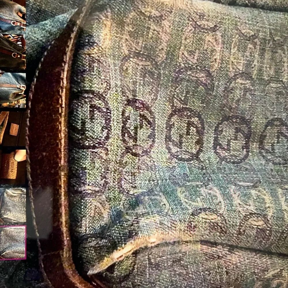 Gucci Blue Denim Tote with Brown Leather Straps - Picture 3 of 11